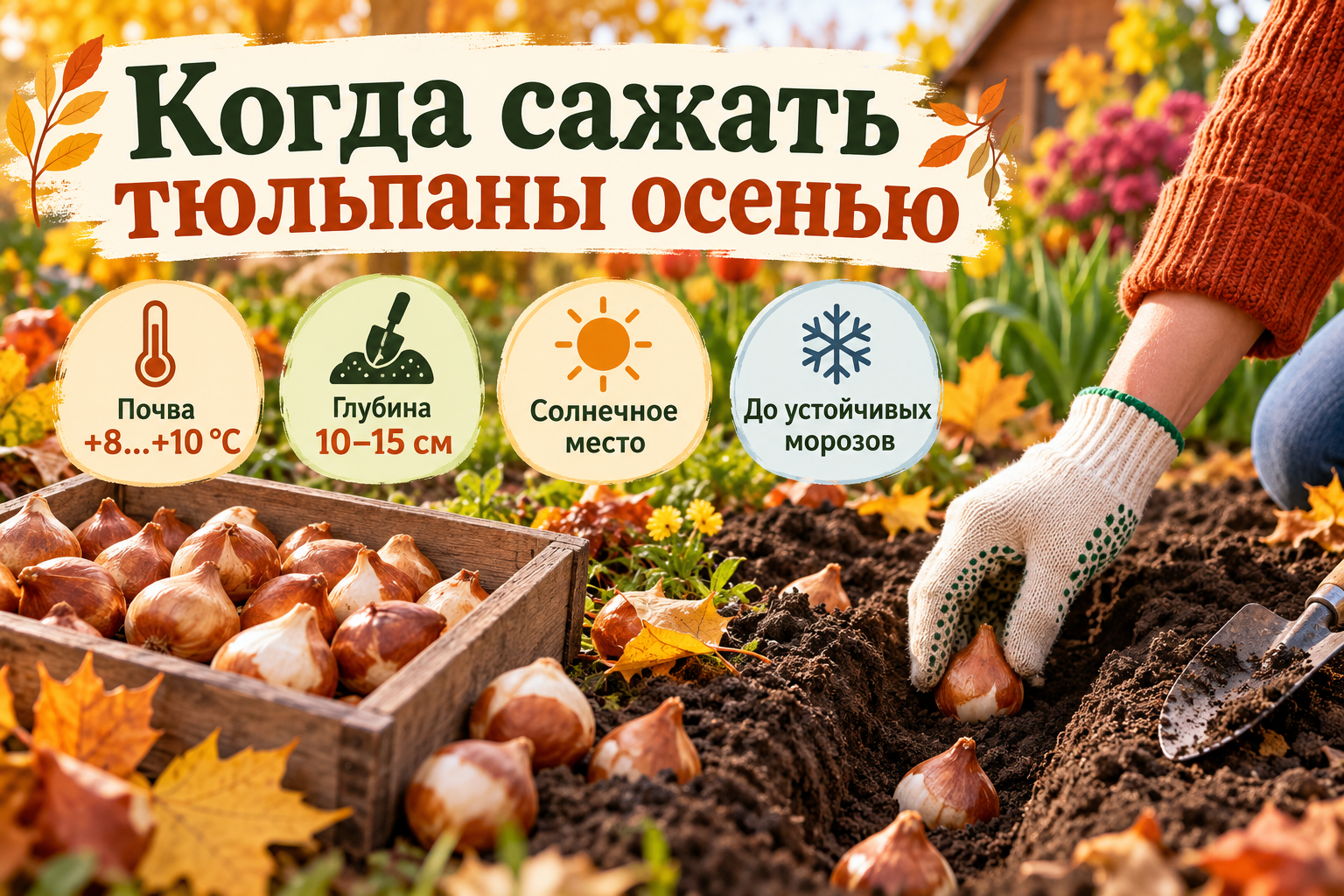 Когда сажать тюльпаны осенью — сроки и глубина посадки